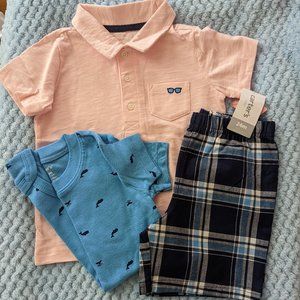 24M 3pc Whales & Plaid Set